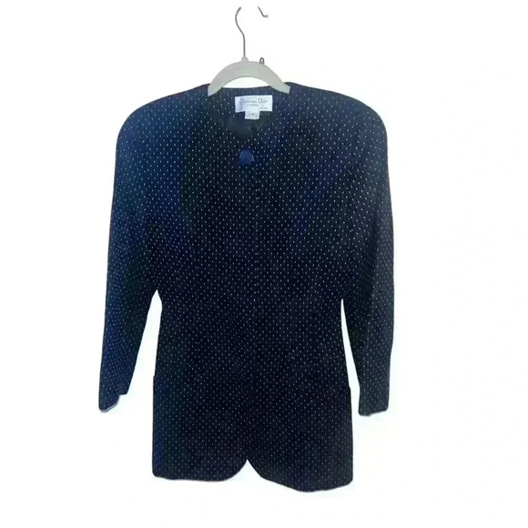 Vtg Christian Dior wool Maxi size 4 Long Sleeve Button Office Siren Secretary - Picture 1 of 8